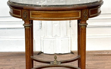 Louis XVI Style Marble Top Salon Table