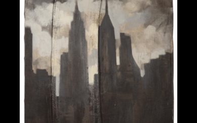 Luca Pignatelli ( Milano 1962 ) , "New York" 2000 oil on canvas cm 77x60.5 Signed, titled and dated 2000 on the reverse Provenance Galleria Poggiali e...