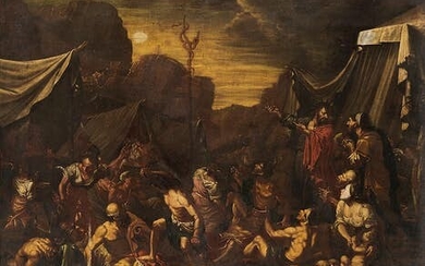 Maler des 17. Jahrhunderts, MOSES UND DAS VOLK ISRAEL MIT Nehuschtan, DER EHERNEN SCHLANGE