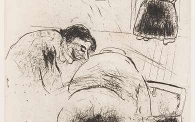 Marc Chagall (1887-1985) Pl. 88 pour Gogol, Les Âmes mortes, Paris, Tériade éd., 1948. Eau-forte....