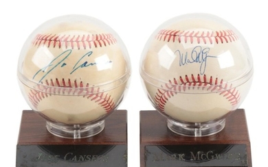 Mark McGwire and Jose Canseco Signed American League Baseballs COA