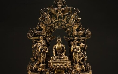 Massive Chinese/Tibetan Gilt Bronze Buddha