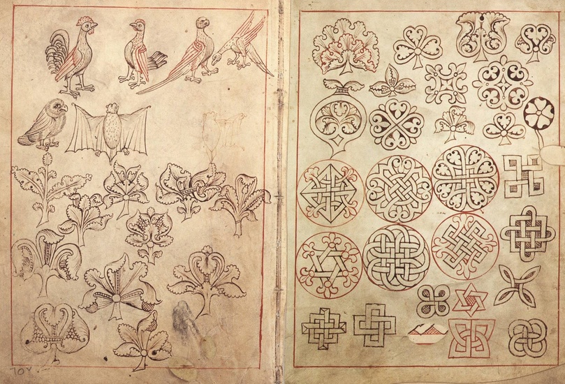 [Medieval manuscripts]. Reiner Musterbuch. Graz, Akademische Druck- u. Verlagsanstalt, 1979,...