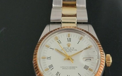 Mens Rolex Oyster Perpetual Date 1500 35mm Gold ss