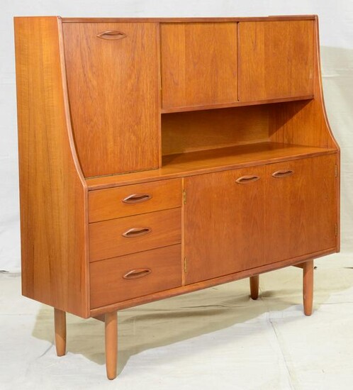 Mid Century Teak Cocktail Cabinet with Drop Down