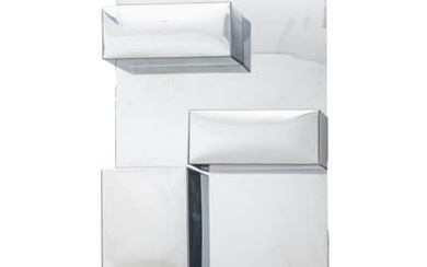 Milo Baughman (American, 1923-2003) Stainless Steel Wall Shelving Unit Ca. 1970, H 72" W 20.25"