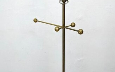 Minimalist Sculptural Brass Floor Lamp. Bisecting rods