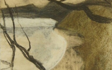 Miriam Solly, British, late-20th/early-21st century- Welsh bay, 1991; charcoal and pastel on paper, inscribed to the reverse of the frame, 25 x 17.5 cm: Miriam Solly, Nautico anoche, 1992; watercolour on paper, signed with initials lower right...