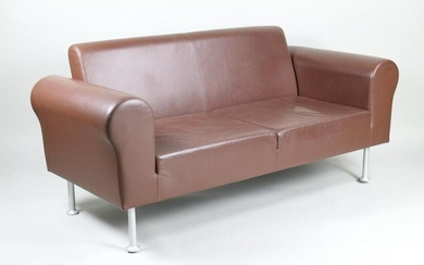 Modern Brown Leather Sofa,Jasper Morrison for Vitra