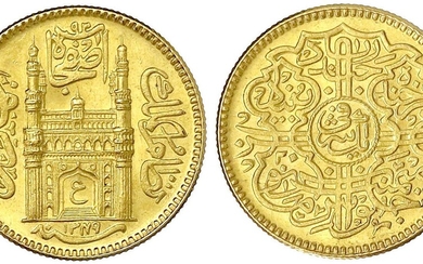 Monnaies et médailles d'or étrangères, Inde-Hyderabad, Mir Usman Ali Khan, 1911-1948 (AH 1329-1367), Ashrafi (Mohur)...