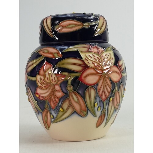Moorcroft Peruvian Lily Patterned Ginger Jar: height 11cm