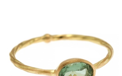 Natascha Trolle: A tourmaline ring set with an oval-cut tourmaline, mounted in 18k gold. Front app. 8×6 mm. Size 56.5.