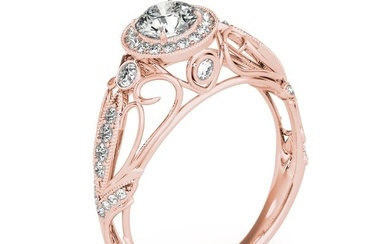 Natural 2.03 CTW Diamond Engagement Ring 14K Rose Gold