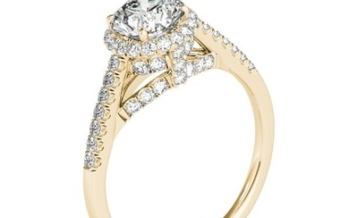 Natural 2.38 CTW Diamond Engagement Ring 14K Yellow Gold