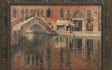 OLIVER DENNETT GROVER (Illinois/England, 1861-1927), “The Red Palace”, a Venetian canal