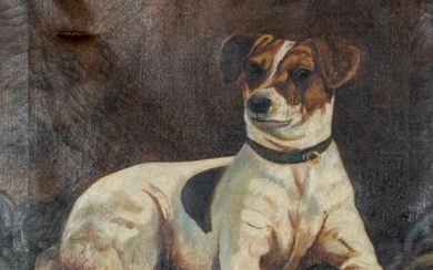 Oil on Canvas Portrait of a Dog