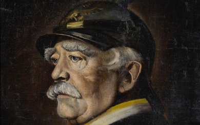 Oil on panel portrait of Bismarck