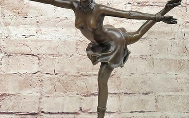 Olympic Figure Skater Inspired Bronze Statue - 12" x 12"