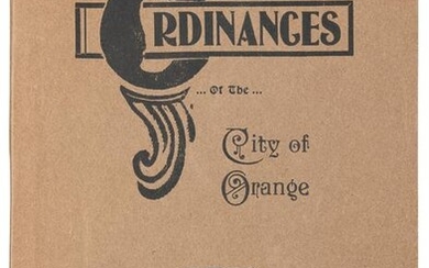 Ordinances of Orange California 1905