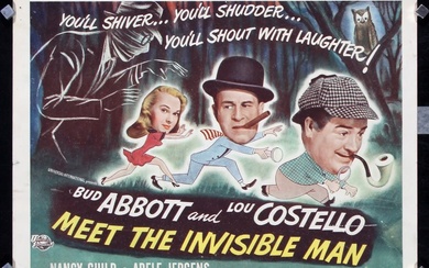 Original 1951 Abbott Costello Invisible Man Lobby Card