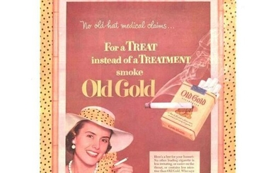 Original 1952 Old Gold Cigarette Advertising Art