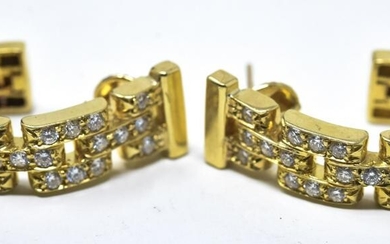 Pair 14kt Gold & 1 Carat of Diamonds Earrings