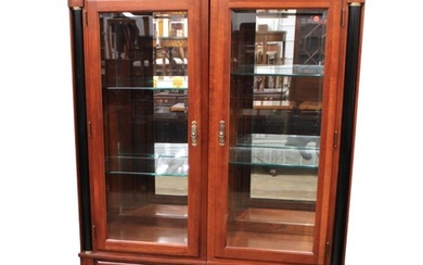 Pair Ethan Allen Edwardian style display cabinets
