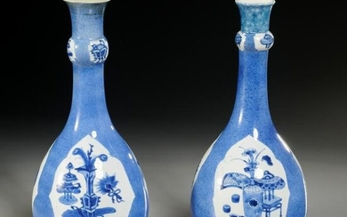 Pair Kangxi blue & white vases, ex Christie's
