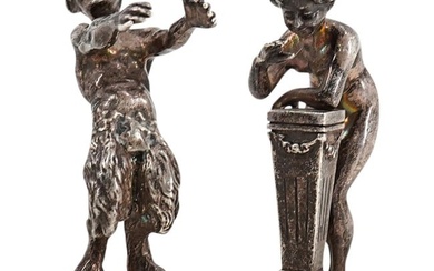 Pair Of 19th Century Russian Silver Erotic Figurines