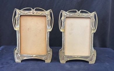 Pair of Art Nouveau Period Brass Easelback Frames