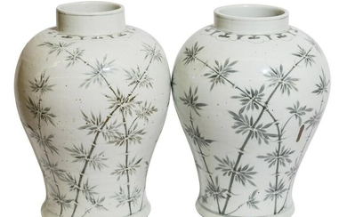 Pair of Chinese Open Mouth Jars