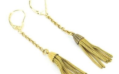 Pair of Estate 14kt Yellow Gold Tassel Earrings