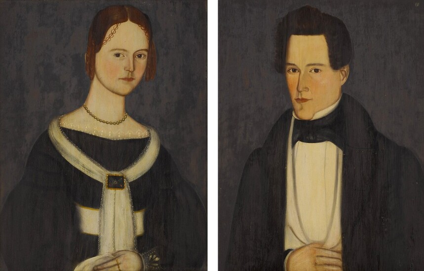 Pair of Portraits: Mr. and Mrs. Moses of Richmond, Illinois, Attributed to Ralph D. Curtis