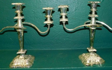 Pair of Silverplated Candelabras