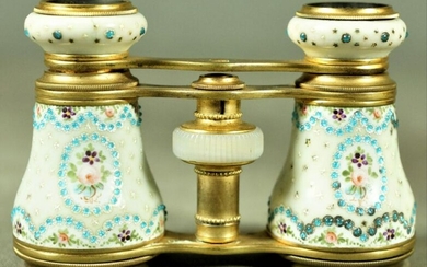 Parisian Brass And Dimpled Enamel Decoration Opera