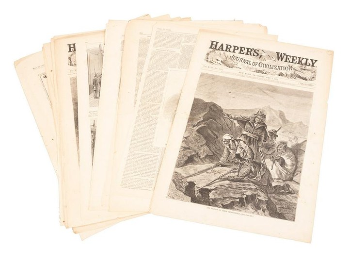 Partial issues of Harper's Weekly with coverage of the
