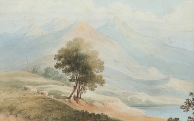 Paul Sandby Munn (1773-1845) Welsh Mountain Landscape Watercolour...