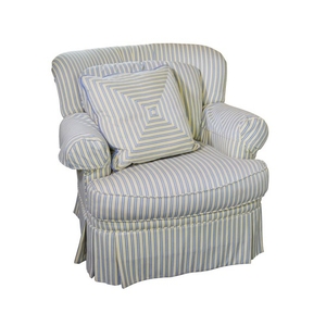 Pearson Striped Upholstered Swivel Chair, Contemporary