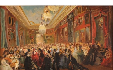 EUGENE GIRAUD (1806/1881) "Ballo al palazzo borbonico" - "Ball at the Bourbon palace"