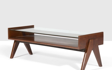 Pierre JEANNERET 1896-1967Table basse « Coffee table » - circa 1960Structure en teck massif et...