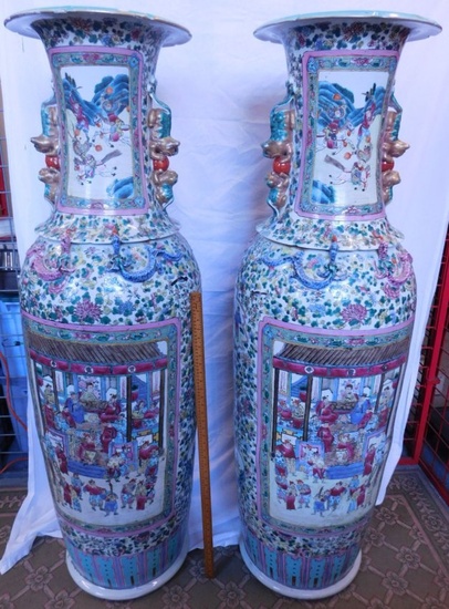 Pr Large Chinese Palace Vases