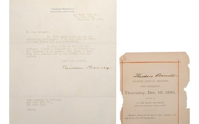 ROOSEVELT, Theodore III (1887-1944). Typed letter signed ("Theodore Roosevelt"). New York, NY, 21