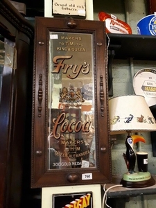 Rare Victorian Fry's Cocoa advertising mirror - Three Gold M...
