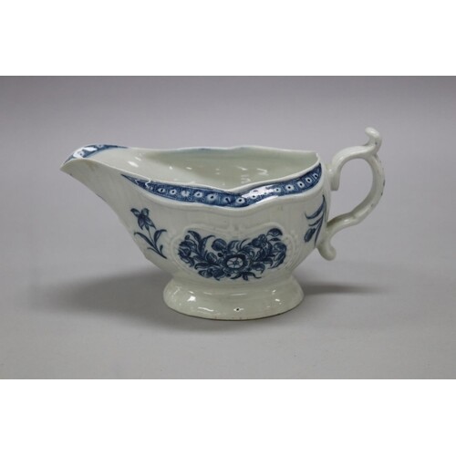 Rare antique Worcester porcelain blue and white floral decor...