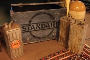 Rare early 20th C. wooden Standard Oil advertising crate com...