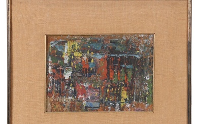 Renato Cristiano Abstract Oil Painting, Mid to Late 20th Century