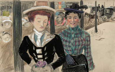 René-Georges Hermann France / 1864 - 1940 Elegant ladies on the boulevards (ca. 1895)