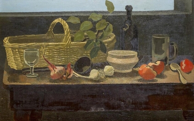 Roland Oudot, French 1897-1981- La table de cusine; oil on canvas, signed lower left; signed and titled on the reverse, 65x100cm (ARR) Provenance: Arthur Tooth & Sons Ltd., London, (no.4013); Private Collection, London. Exhibition: The Art...