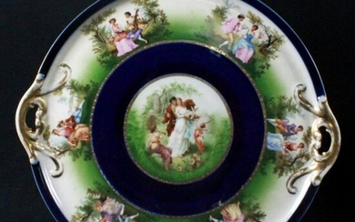 Royal Vienna Charger Depicting Couples Courting
