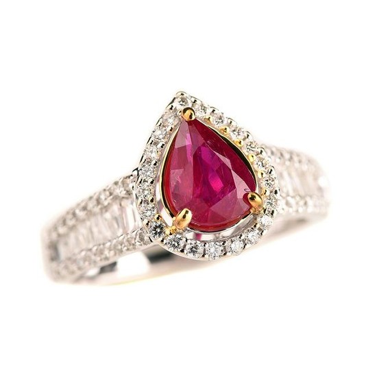 Ruby, Diamond, 18k Gold Ring.